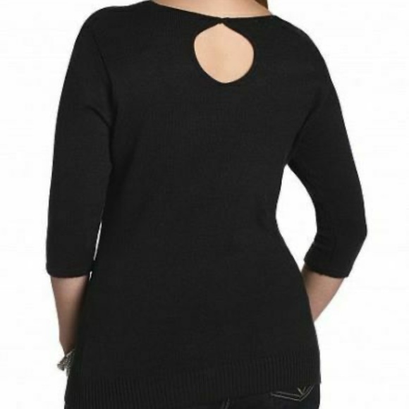 NEW  Dereon Y2K  Rhinestone logo sweater 3/4 sleeve  PLUS SIZE 1X 14 16 - Picture 16 of 17